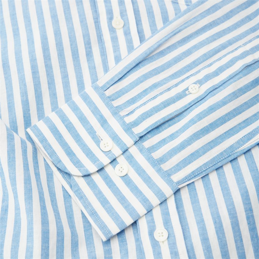 Gant Shirts REG COTTON LINEN STRIPE SHIRT 3230057 DAY BLUE